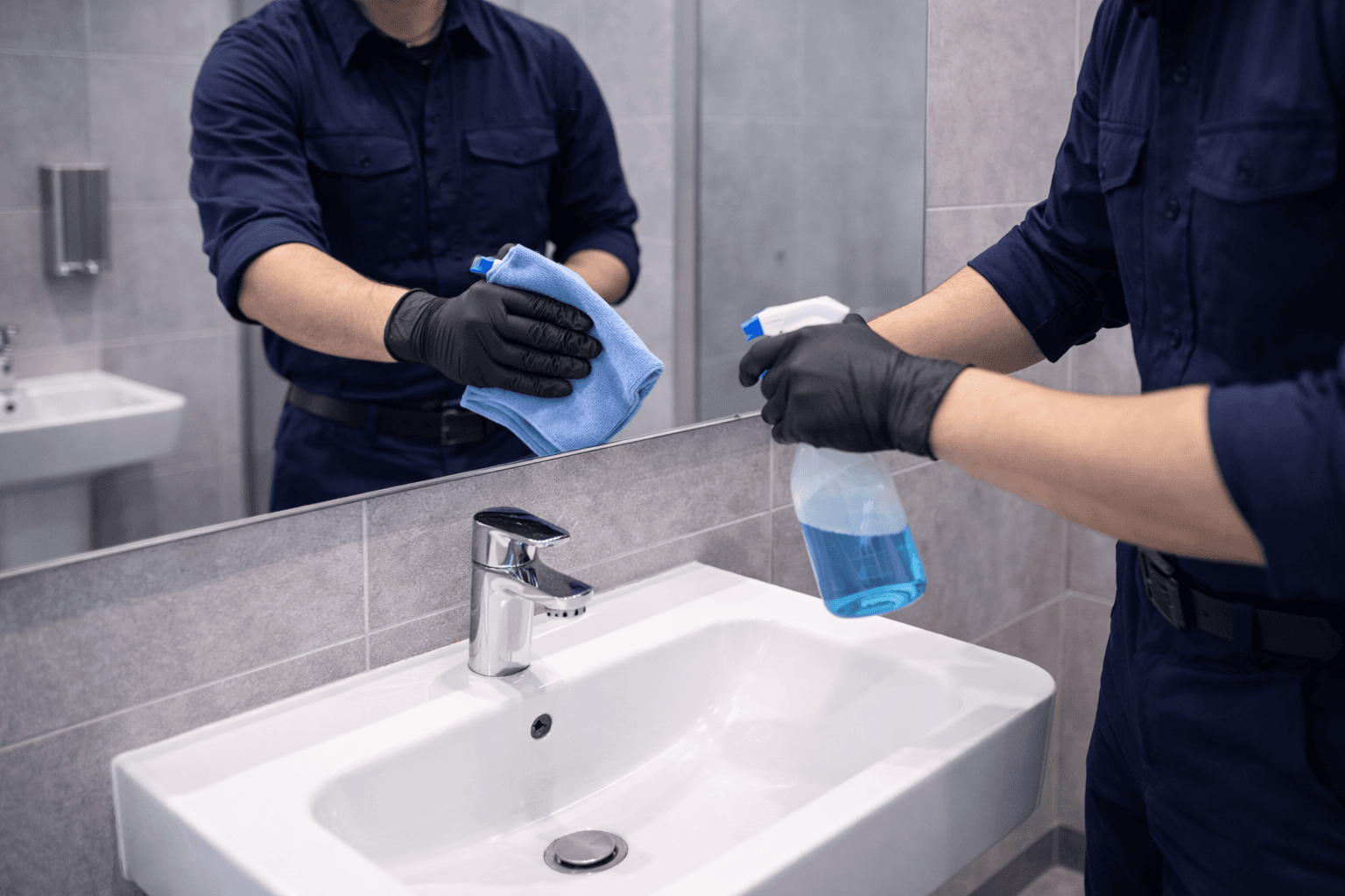 Waschbecken & Spiegel reinigen