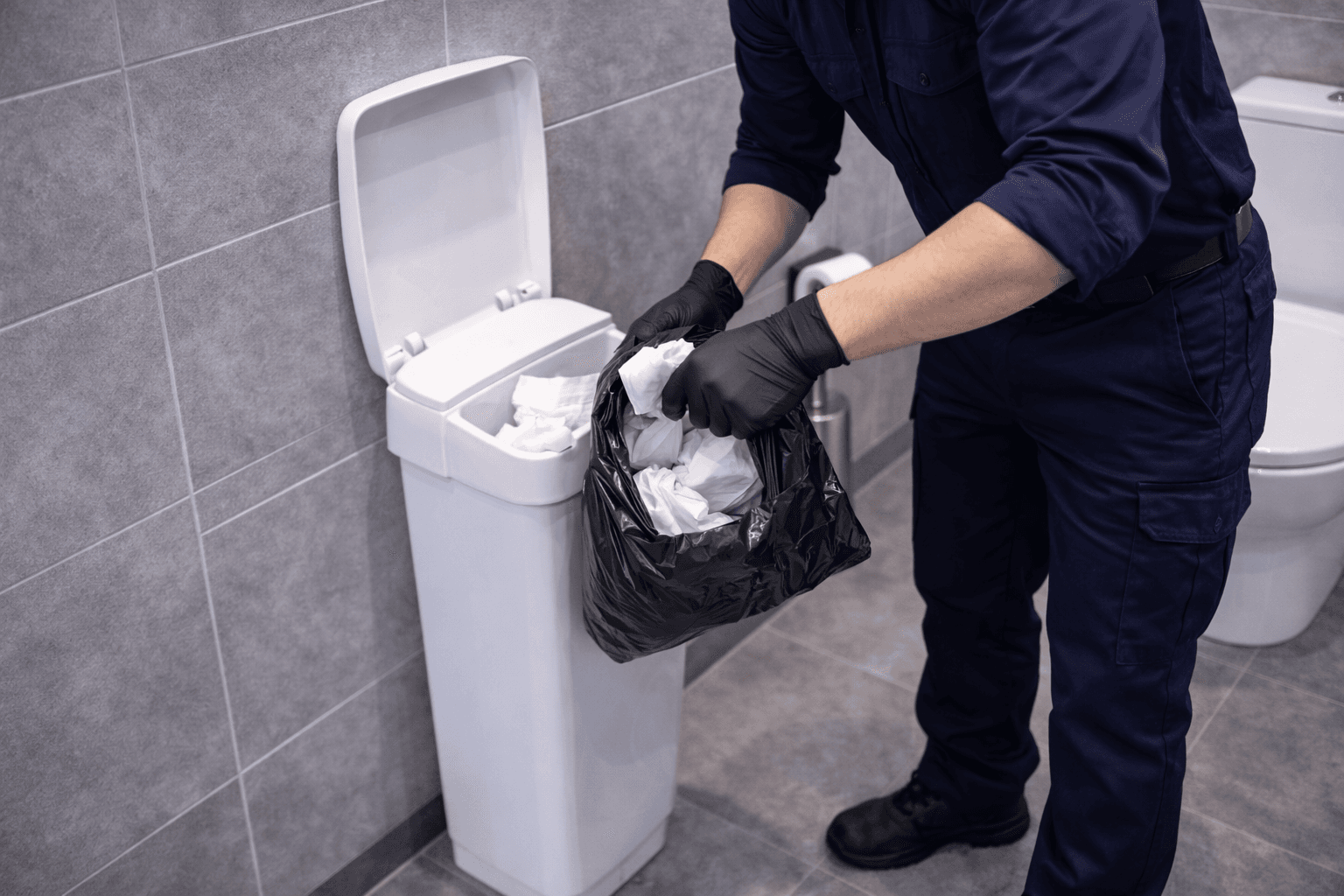 Hygienebehälter leeren